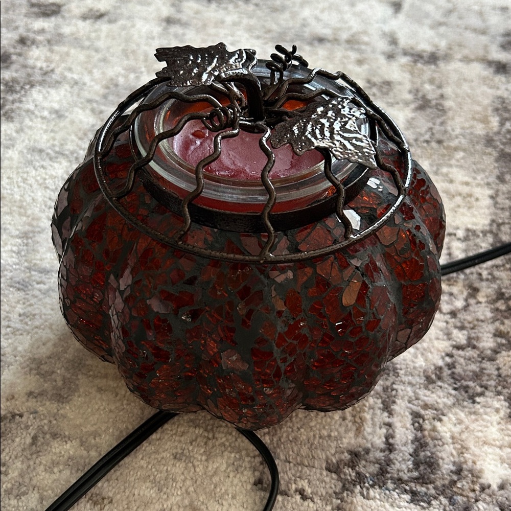 Mosaic Glass Pumpkin Lamp